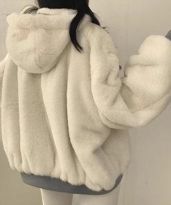 That Girl Outfits School, Long Maxi Skirts Outfit - Teddy Reversible Hooded Jacket