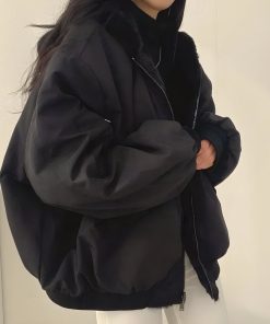 That Girl Outfits School, Long Maxi Skirts Outfit - Teddy Reversible Hooded Jacket