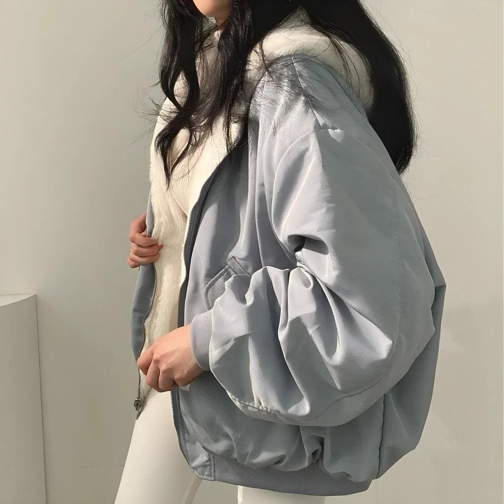 That Girl Outfits School, Long Maxi Skirts Outfit - Teddy Reversible Hooded Jacket That Girl Outfits School, Long Maxi Skirts Outfit - Teddy Reversible Hooded Jacket