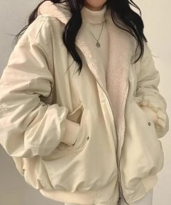 That Girl Outfits School, Long Maxi Skirts Outfit - Teddy Reversible Hooded Jacket