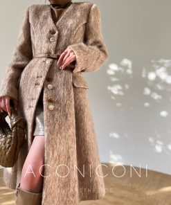 Thick Long Hair Wool Coat for Women | High-Quality Temperament Outerwear | Mahai Style | Cozy Winter Fashion