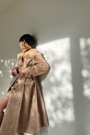Thick Long Hair Wool Coat for Women | High-Quality Temperament Outerwear | Mahai Style | Cozy Winter Fashion
