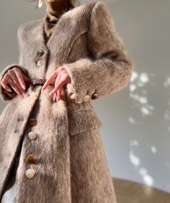 Thick Long Hair Wool Coat for Women | High-Quality Temperament Outerwear | Mahai Style | Cozy Winter Fashion