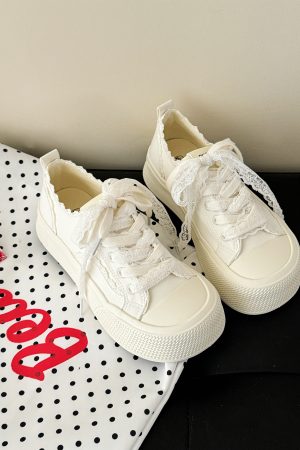 Thick-Soled Canvas Sneakers for Women - Casual White Summer Shoes, Versatile Student Design, 2025 Trendy Footwear