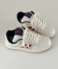 Thick-Soled Casual Bread Sneakers for Women - Trendy White Spring 2025 Footwear - Versatile Y2K Style