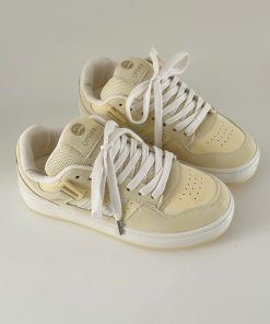 Thick-Soled Casual Bread Sneakers for Women - Trendy White Spring 2025 Footwear - Versatile Y2K Style