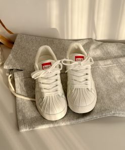 Thick-Soled Casual Shell Sneakers for Women - Breathable Versatile Little White Sports Shoes - 2025 Spring Collection