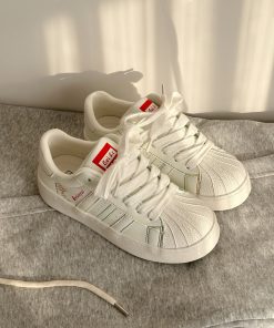 Thick-Soled Casual Shell Sneakers for Women - Breathable Versatile Little White Sports Shoes - 2025 Spring Collection