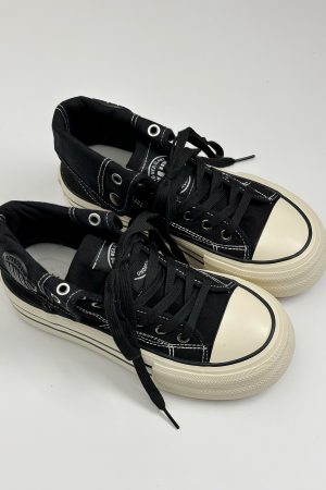 Thick-Soled High-Top Canvas Shoes for Women - 2025 Autumn Casual Sneakers, White Height-Increasing Niche Design