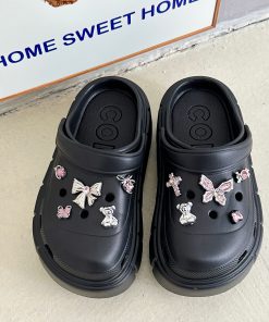 Thick-Soled Hole Shoes for Women - Non-Slip Outdoor Summer Beach Slippers, Versatile Casual Footwear for Hot Weather