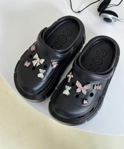 Thick-Soled Hole Shoes for Women - Non-Slip Outdoor Summer Beach Slippers, Versatile Casual Footwear for Hot Weather