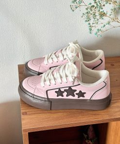 Thick-Soled Little White Sneakers for Women - Starry Casual Sports Shoes - Versatile Spring 2025 Style