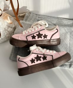 Thick-Soled Little White Sneakers for Women - Starry Casual Sports Shoes - Versatile Spring 2025 Style