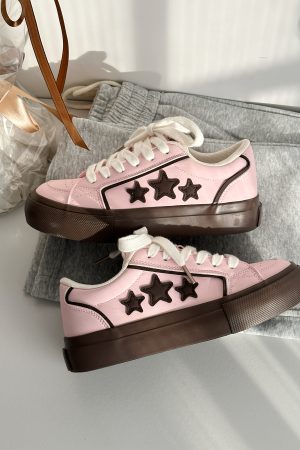 Thick-Soled Little White Sneakers for Women - Starry Casual Sports Shoes - Versatile Spring 2025 Style