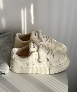 Thick-Soled Little White Sneakers for Women - Starry Casual Sports Shoes - Versatile Spring 2025 Style