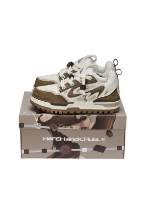 Thick-Soled Low-Top Sneakers for Couples - Trendy Pudgy Shoes with Breadcrumb Design, Perfect for Y2K and Street Style Fashion