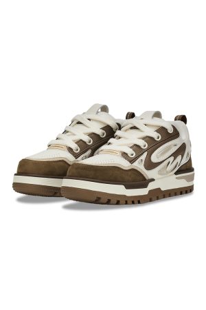 Thick-Soled Low-Top Sneakers for Couples - Trendy Pudgy Shoes with Breadcrumb Design, Perfect for Y2K and Street Style Fashion