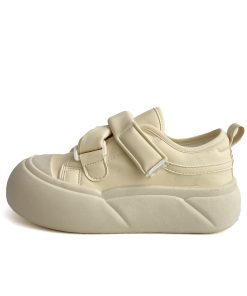 Thick-Soled Velcro White Sneakers for Women - Cute Chunky Sports Shoes for Spring and Autumn, Versatile Y2K Style