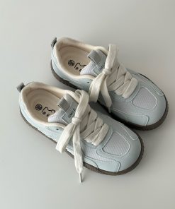 Thick-Soled White Casual Sneakers for Spring 2025 - Versatile Sports Shoes with Trendy 90s Style