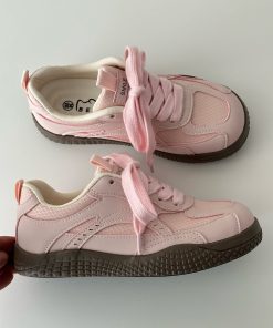 Thick-Soled White Casual Sneakers for Spring 2025 - Versatile Sports Shoes with Trendy 90s Style