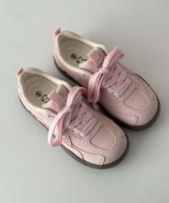 Thick-Soled White Casual Sneakers for Spring 2025 - Versatile Sports Shoes with Trendy 90s Style