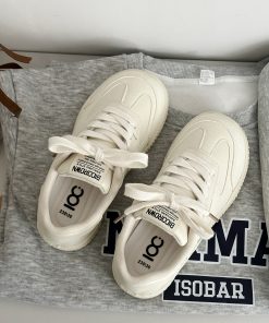 Thick-Soled White Sneakers for Women - Versatile Casual Style, 2025 Spring Collection, Trending Student Fashion