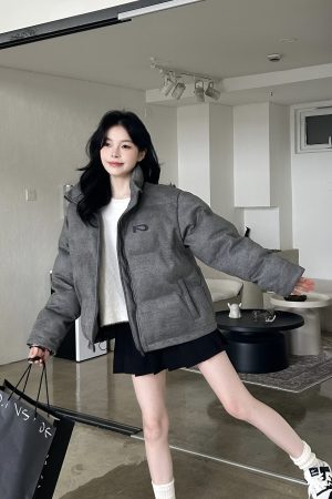 Thick Suede Fleece Cotton Puffer Jacket for Winter â€“ Casual Trendy Couple Coat
