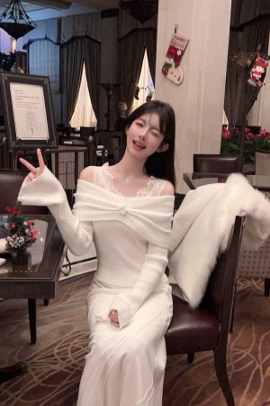 Thick White Mermaid Knit Long Skirt - Slim High Waist Bodycon Style for Winter Fashion