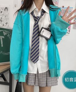 Thickened Solid Color JK Hoodie Jacket - Loose Fit Pudding Bear Inspired Cardigan for Autumn 2025 Fashion