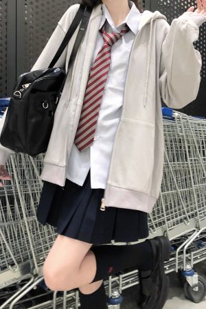 Thickened Solid Color JK Hoodie Jacket - Loose Fit Pudding Bear Inspired Cardigan for Autumn 2025 Fashion