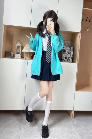 Thickened Solid Color JK Hoodie Jacket - Loose Fit Pudding Bear Inspired Cardigan for Autumn 2025 Fashion