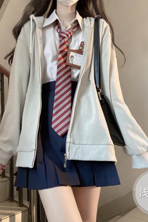 Thickened Solid Color JK Hoodie Jacket - Loose Fit Pudding Bear Inspired Cardigan for Autumn 2025 Fashion