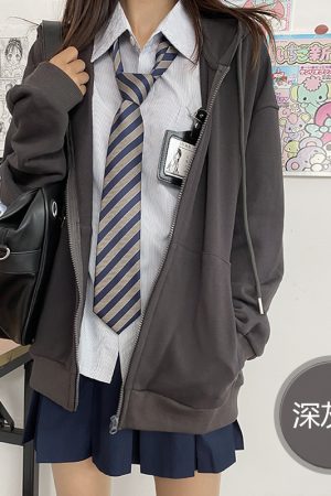 Thickened Solid Color JK Hoodie Jacket - Loose Fit Pudding Bear Inspired Cardigan for Autumn 2025 Fashion