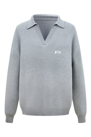 Thickened V-Neck Knitted Sweater for Women, Stylish Spring Autumn Outerwear, Trendy Casual Layering Top
