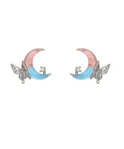 Three-Dimensional Butterfly Gradient Earrings for Women - Sweet Cool Design, Light Luxury Niche Style, Trendy Internet Celebrity Jewelry