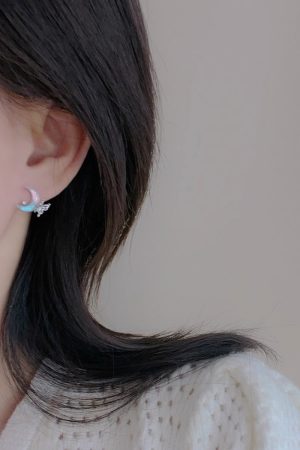 Three-Dimensional Butterfly Gradient Earrings for Women - Sweet Cool Design, Light Luxury Niche Style, Trendy Internet Celebrity Jewelry