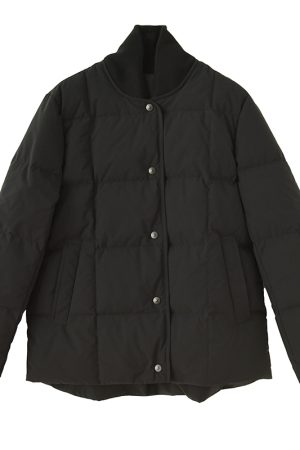 Three Flower White Goose Down Jacket - Ribbed Collar, Waterproof, Windproof, Loose Fit, Versatile Warm Coat for Stylish Layering