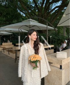 Three-Piece Women's Fashion Set: Heavy Work Jacket, Vest & Skirt - Spring Style, Heartfelt Design, Casual Chic for Everyday Wear