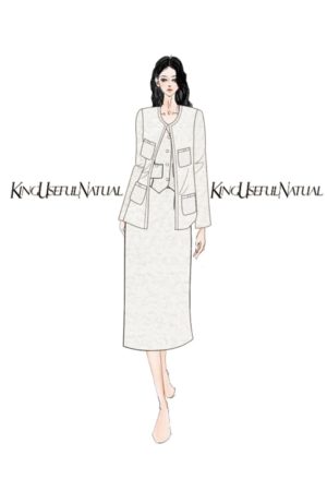 Three-Piece Women's Fashion Set: Heavy Work Jacket, Vest & Skirt - Spring Style, Heartfelt Design, Casual Chic for Everyday Wear