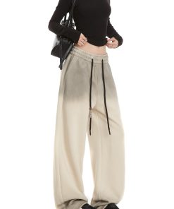 Tie-Dye Gradient Letter Women's American Retro Sweatpants - Hip-Hop Straight-Leg Casual Pants for Y2K Style