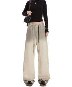 Tie-Dye Gradient Letter Women's American Retro Sweatpants - Hip-Hop Straight-Leg Casual Pants for Y2K Style