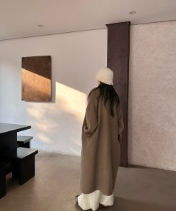 Tobacco Brown Double-Sided Wool Overcoat - Heavyweight Long Wool Coat for Winter - Stylish and Warm Outerwear