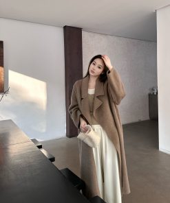 Tobacco Brown Double-Sided Wool Overcoat - Heavyweight Long Wool Coat for Winter - Stylish and Warm Outerwear