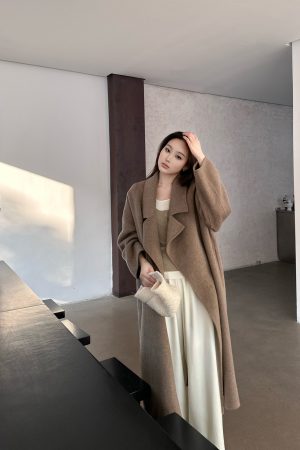 Tobacco Brown Double-Sided Wool Overcoat - Heavyweight Long Wool Coat for Winter - Stylish and Warm Outerwear