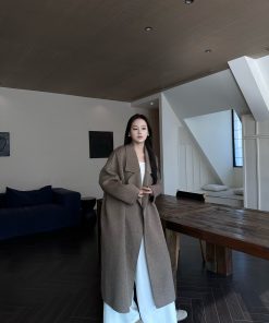 Tobacco Brown Double-Sided Wool Overcoat - Heavyweight Long Wool Coat for Winter - Stylish and Warm Outerwear