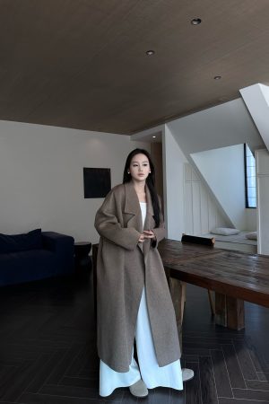 Tobacco Brown Double-Sided Wool Overcoat - Heavyweight Long Wool Coat for Winter - Stylish and Warm Outerwear