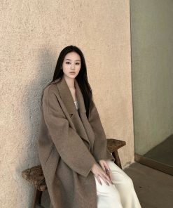 Tobacco Brown Double-Sided Wool Overcoat - Heavyweight Long Wool Coat for Winter - Stylish and Warm Outerwear