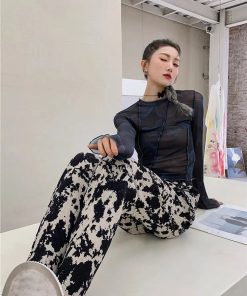 Tomboy Fashion, Downtown Core Outfit - Butterfly Seam Detailed Mesh Top