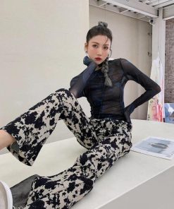 Tomboy Fashion, Downtown Core Outfit - Butterfly Seam Detailed Mesh Top