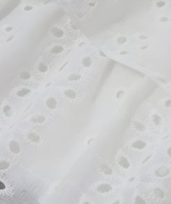 Trans Girl Outfits, Fest Outfits - Coquette Broderie Anglaise Top & Mini Skirt Two Piece Set